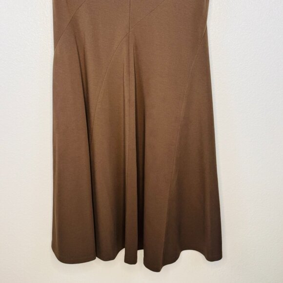 Lafayette 148 New York Women's Brown Flared Skirt Knit Dress SZ 8 EUC - Picture 9 of 12